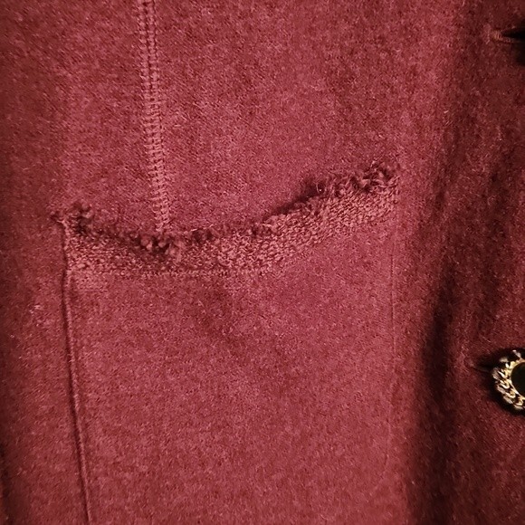 Karl Lagerfeld Paris Long Boiled Wool Jacket Coat in Raisin Purple Size S NWT! - Picture 6 of 11